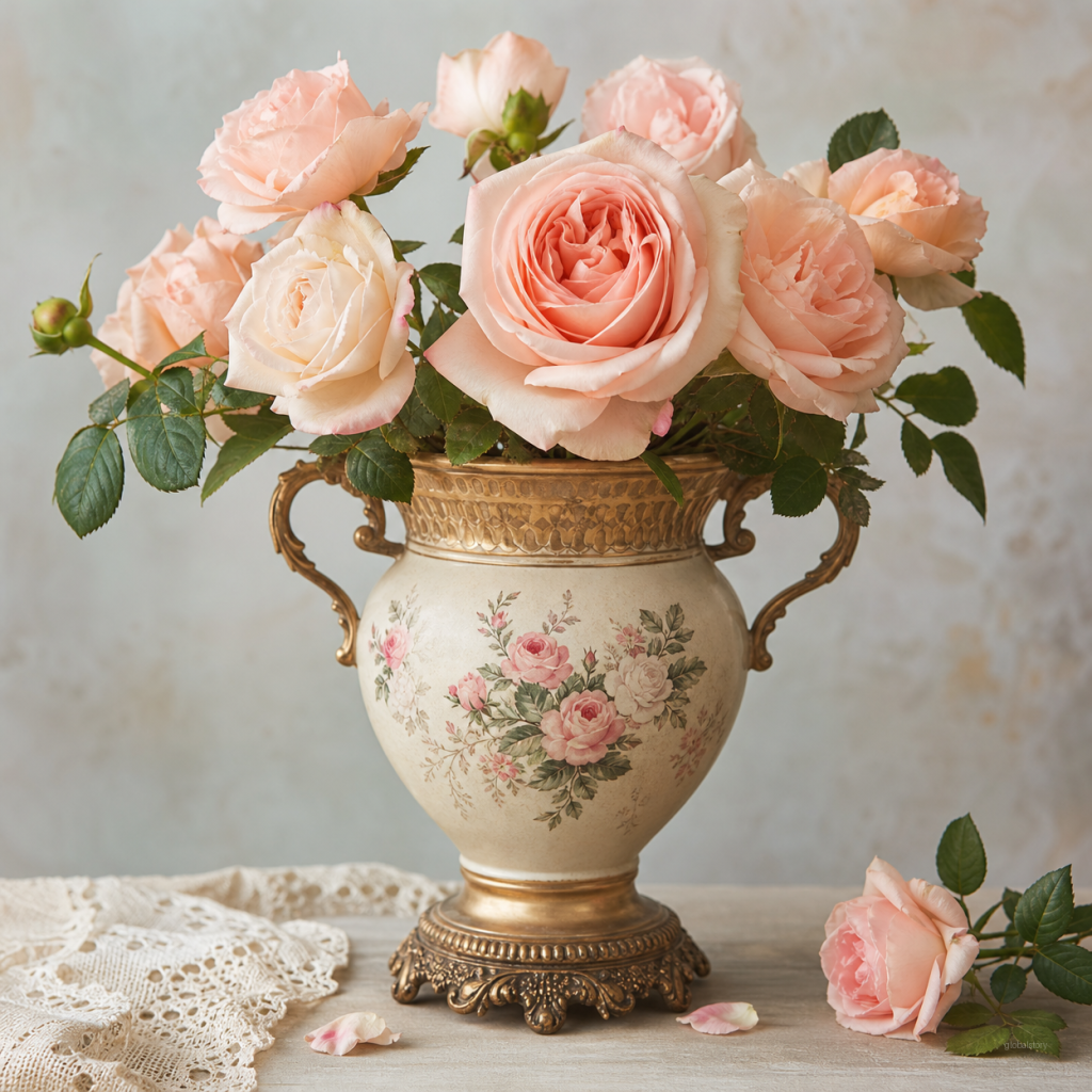 Antique Rose Vase