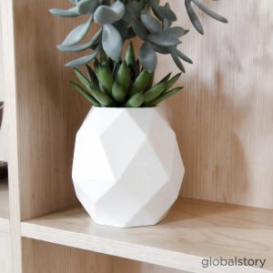 Geometric Faceted Ceramic Vase