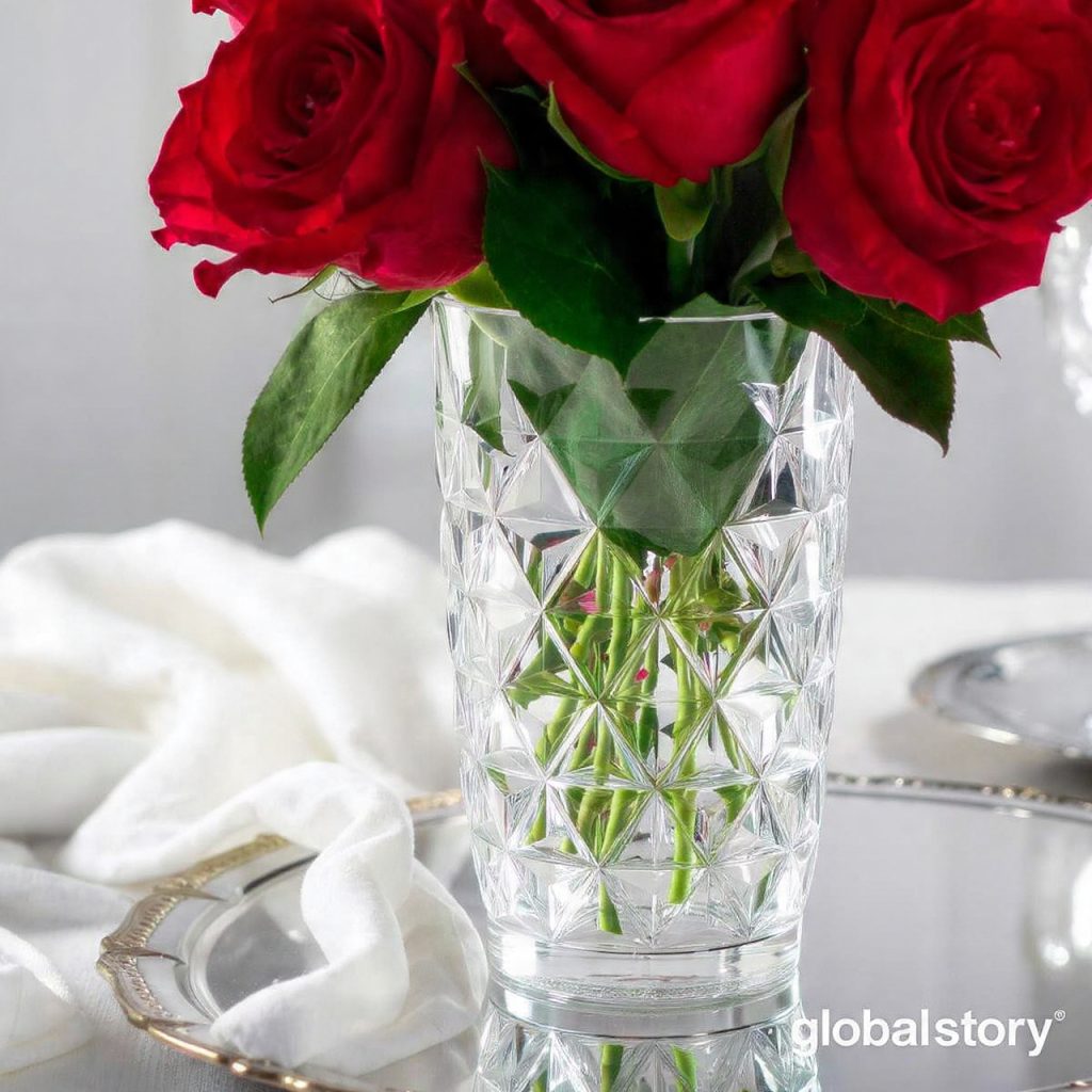 Sparkling Crystal Cut Vase